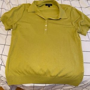 Banana Republic green silk knit polo short sleeve